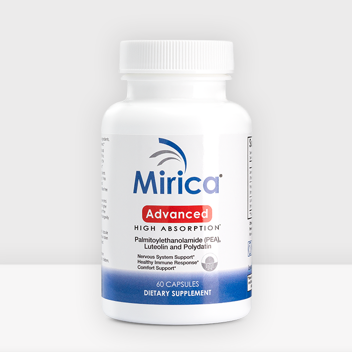 Mirica Advanced Palmitoylethanolamide High Absorption Bottle Front Label