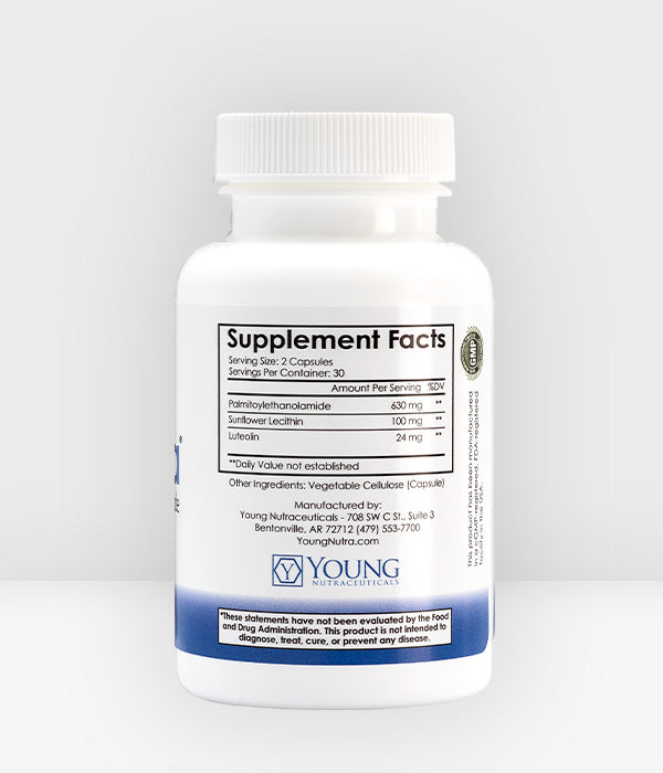 Mirica Palmitoylethanolamide Bottle Supplement Facts Label